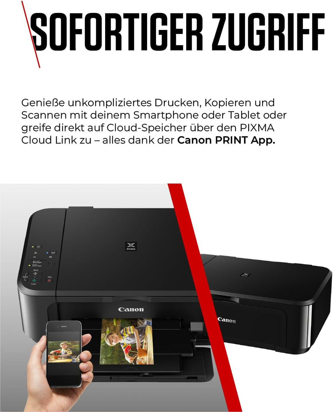 Canon PIXMA MG3650S Drucker Farbtintenstrahl DIN A4 (Scanner, Kopierer, Bürodrucker, 4.800 x 1.200 d