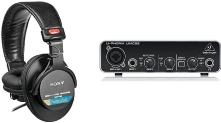 Sony MDR-7506 Studio-Kopfhörer geschlosse & Behringer UMC22 Computer Audio Interface Bundle mit Comp