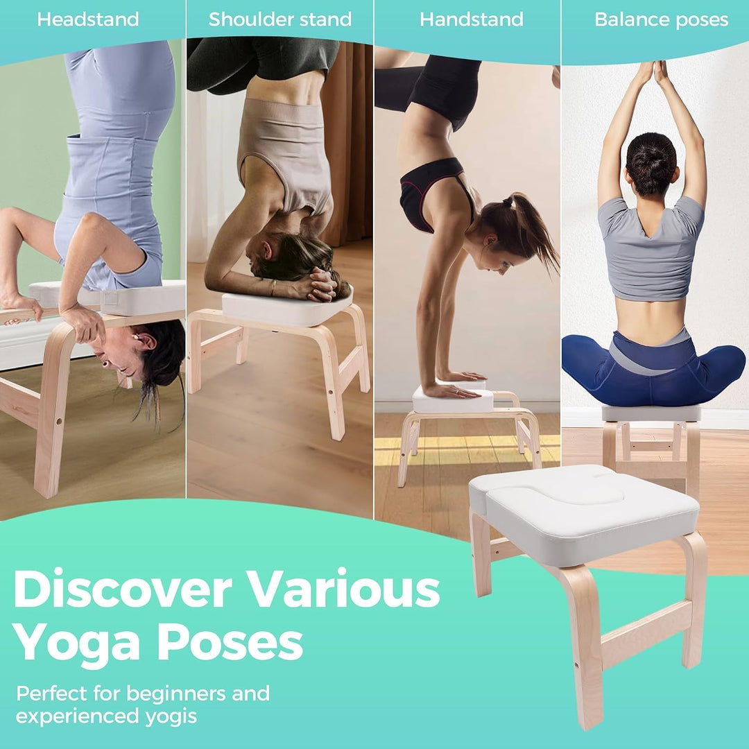 Yoga Kopfstandhocker & Inversion Bank Classic White | Simply and Safely Reverse Your Yoga | Fitnessg