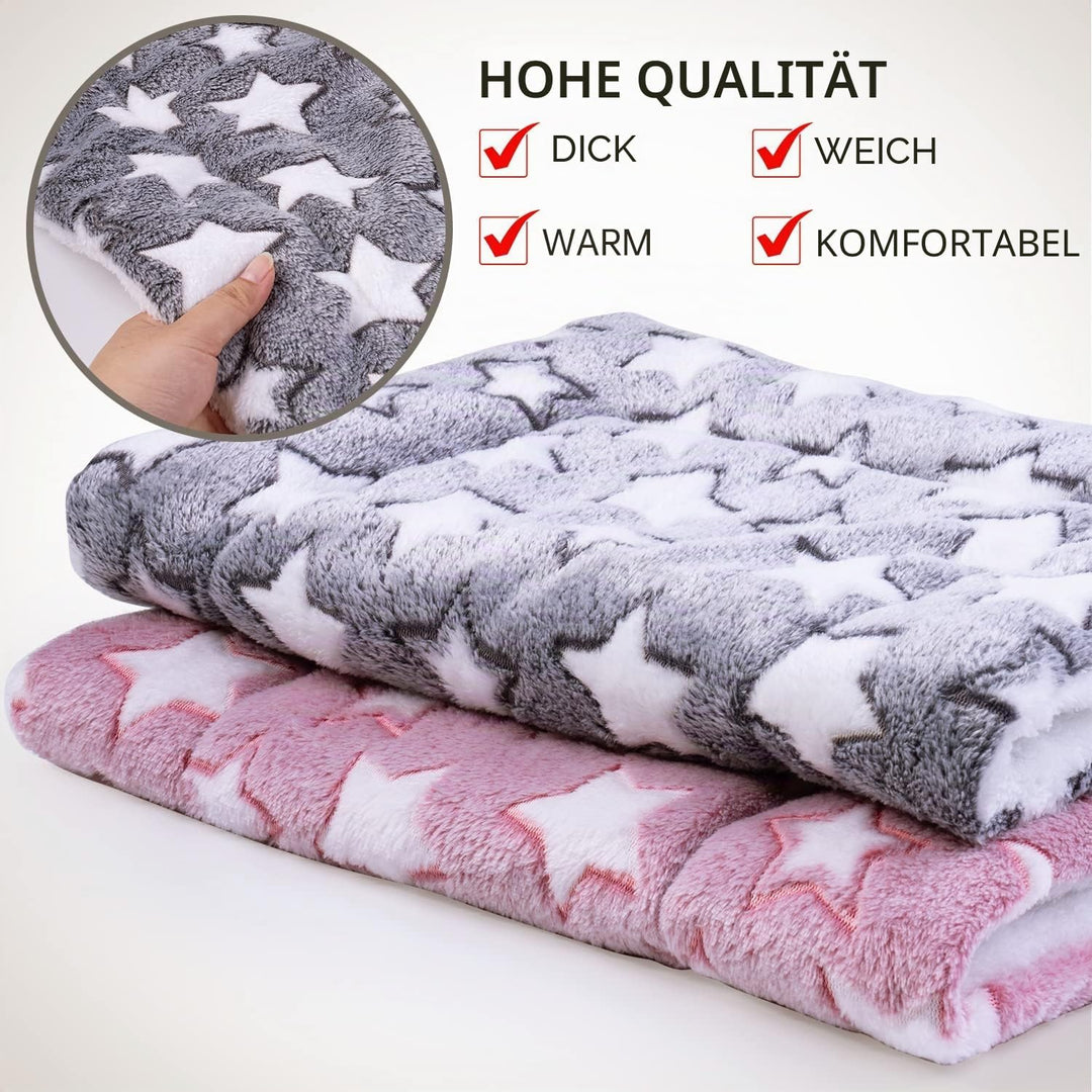 MICOOYO Kleintier-Bettmatte, Flauschiges Fleece, Kaninchenbett, Haustierunterlage, Matte für Kaninch