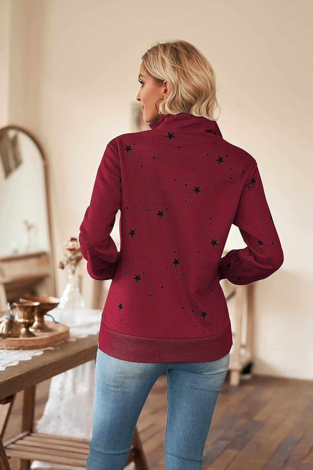 Cassiecy Damen Kapuzenpullover Winter Langarm Hoodie Pullover Baumwoll Casual Sweatshirt Winterjacke