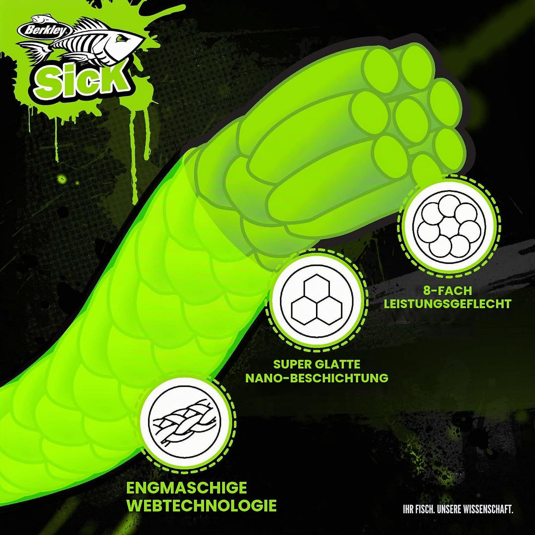 Berkley Sick Braid and Fluorocarbon Leader Pack – Kombination aus super glatter 8-fach geflochtener