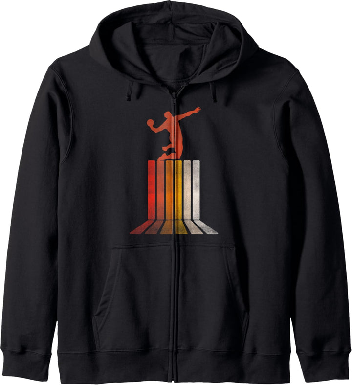 Handballspieler-Geschenk-Idee Retro-Grafik Kapuzenjacke