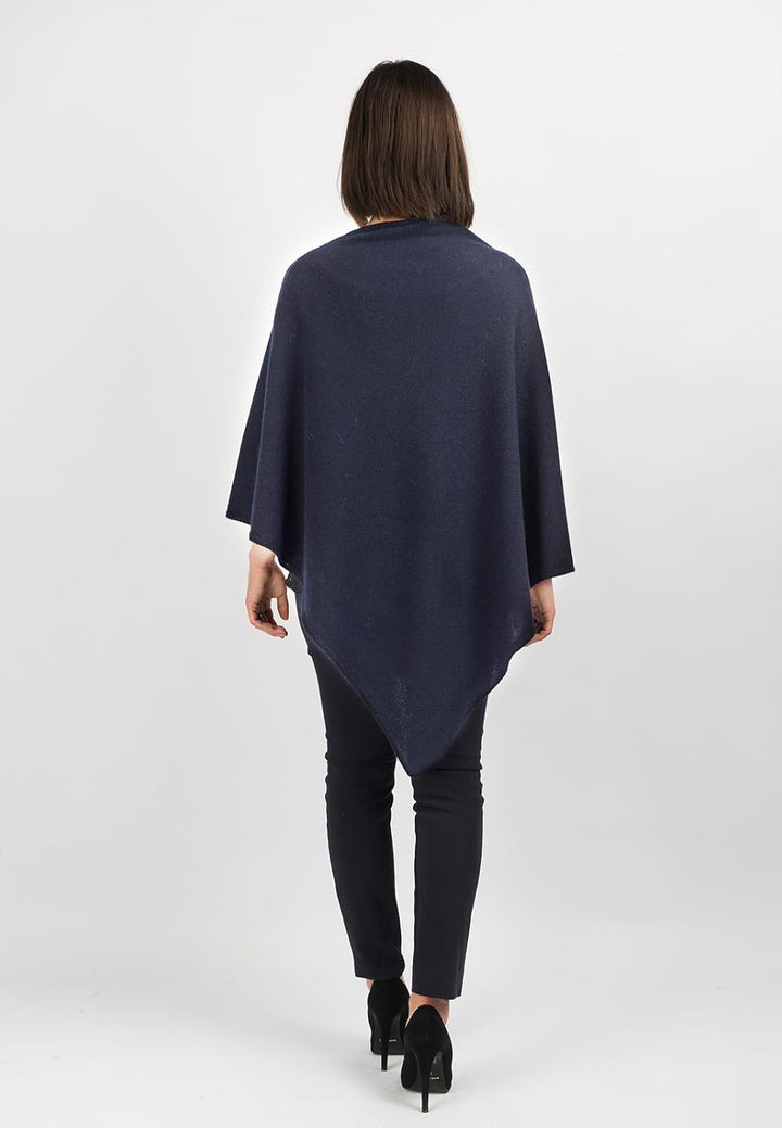 Dalle Piane Cashmere - Poncho aus 100% Kaschmir - Made in Italy - für Frau Einheitsgrösse Blau, Einh