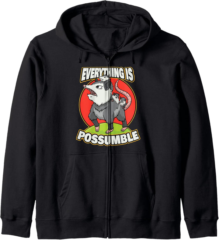 Funny Opossum Everything is Possumble Possum Kapuzenjacke