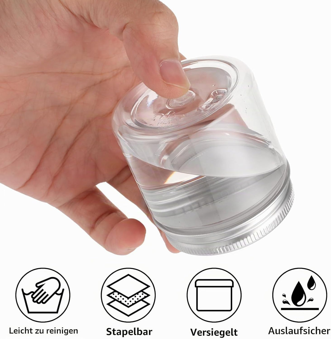 AKOLAFE 16er Set Vorratsdosen mit Deckel 60ml Vorratsgläser mit Deckel Luftdicht Transparente Plasti