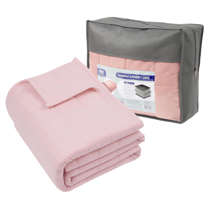 Harbour Housewares Gewichtsdecke mit Aufbewahrungstasche - 150 x 200cm - 8kg - Rosa - 1x Schwer Erwa