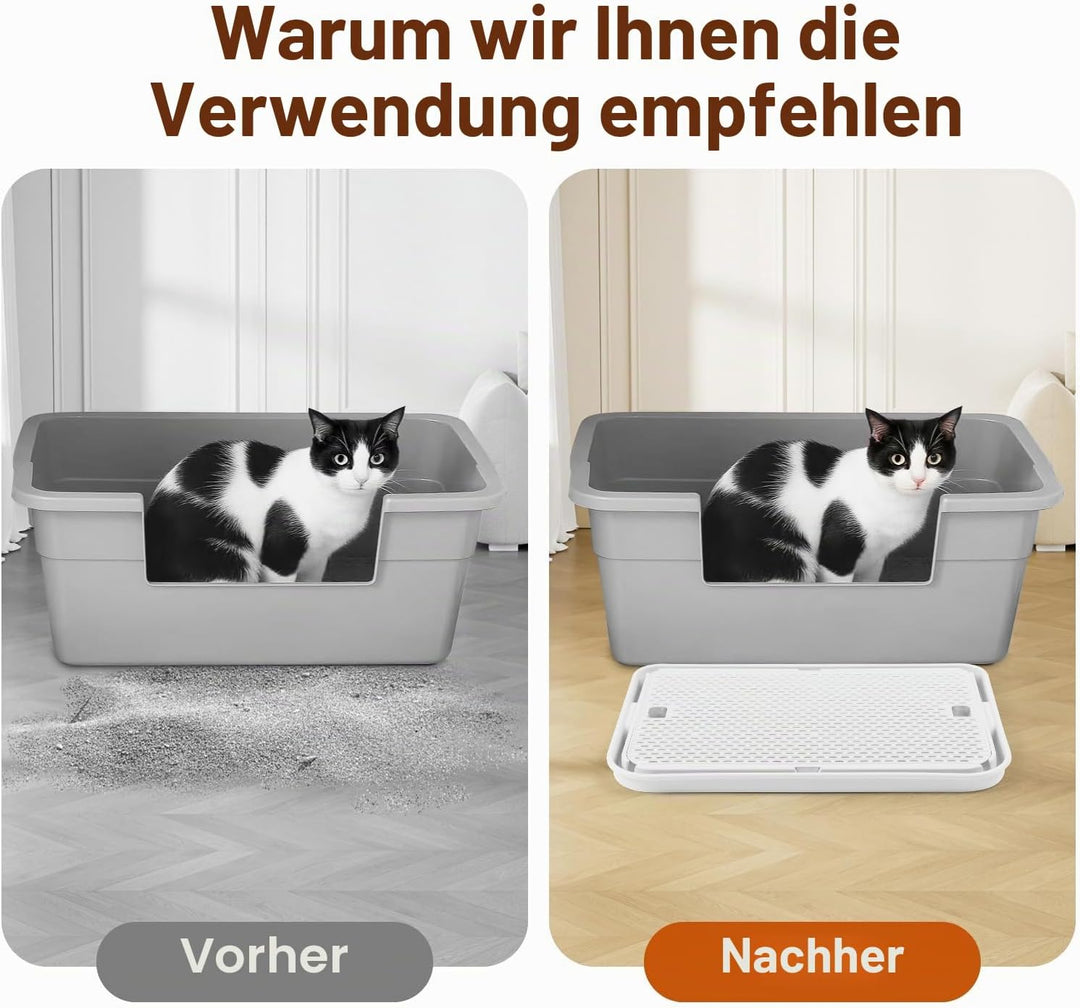 grosse Katzentoilette Rampe Matte, 42x30CM Katzentreppe, Katzenstreu Catcher für automatische selbst