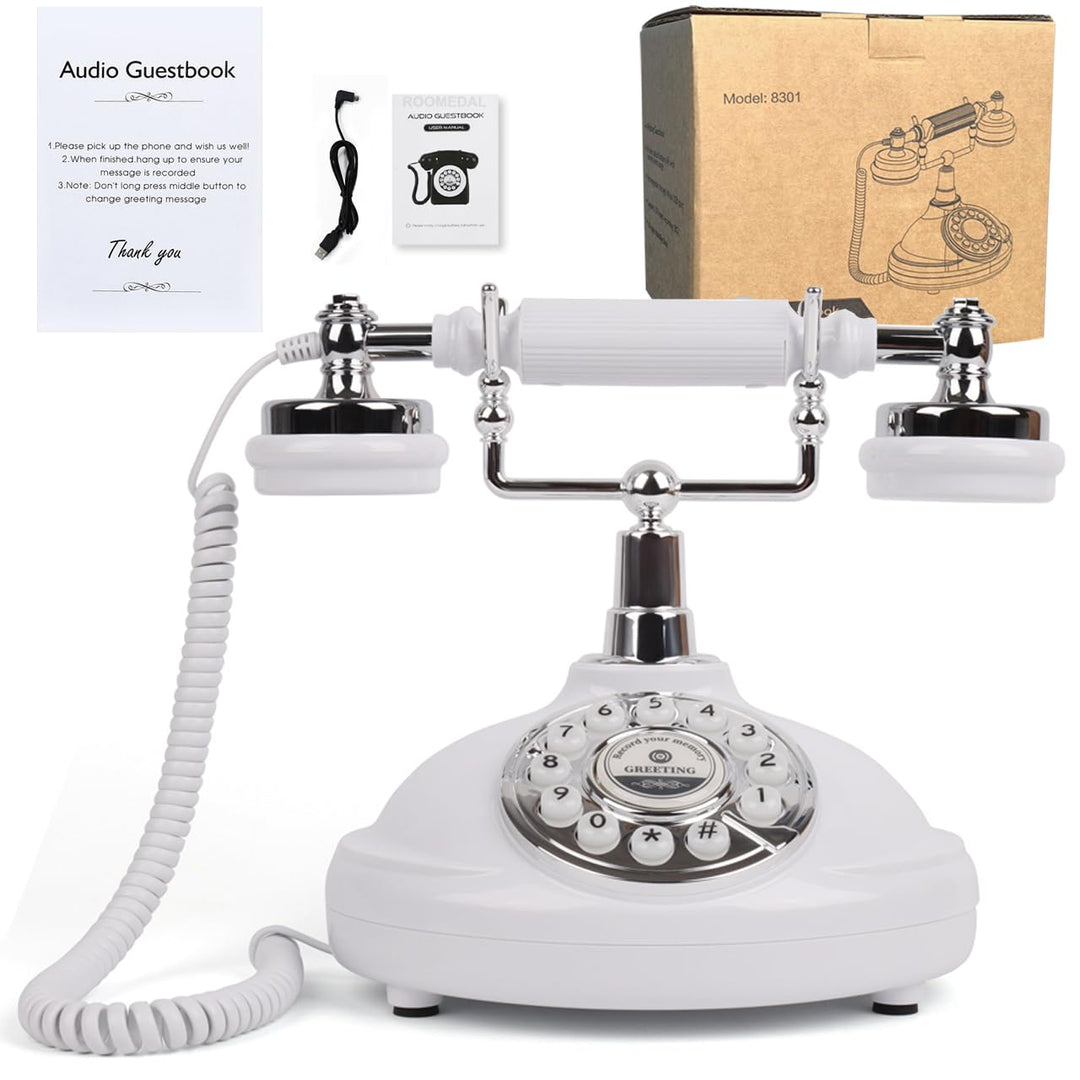 Audio-Gästebuch, Hochzeitstelefon, Aufzeichnung individueller Audio-Nachrichten mit Gästebuch, Retro