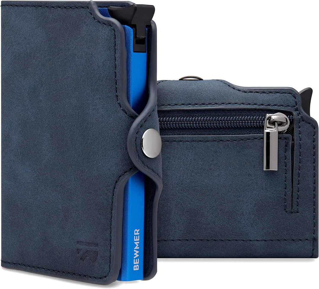 BEWMER Kreditkartenetui 1 abgeschirmt | Slim Brieftasche für Damen und Herren | Ausweis- und Ausweis