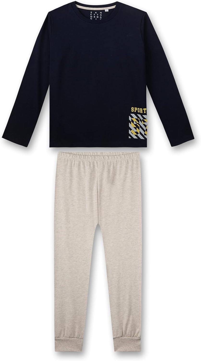 Sanetta Jungen-Schlafanzug lang Dunkelblau | Bequemer Schlafanzug für Jungen lang. | Pyjamaset Gröss