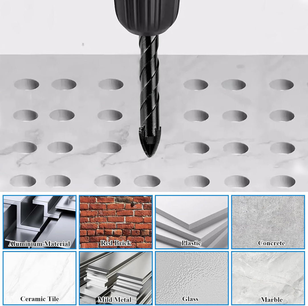 APACALI 12 Stück Fliesenbohrer Keramikbohrer Set Hartmetallbohrer 6/6/6/6/6/8/8/8/8/10/10/12mm Stein