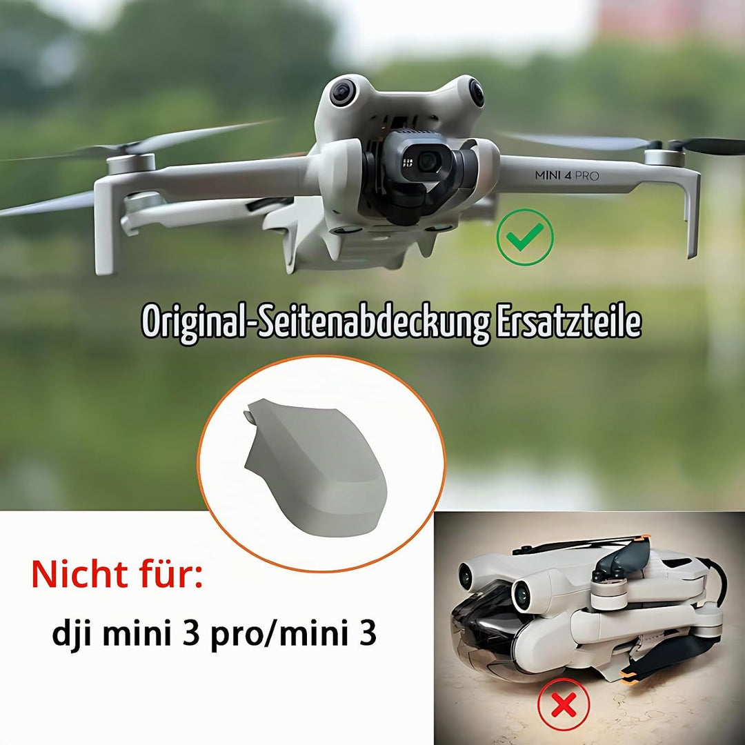 Mini 4 Pro Seitenabdeckung Ersatz-Gimbal Linke rechte Seitenkappen Schutzabdeckung Rumpf Ersatzteile