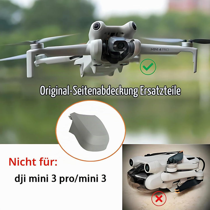 Mini 4 Pro Seitenabdeckung Ersatz-Gimbal Linke rechte Seitenkappen Schutzabdeckung Rumpf Ersatzteile