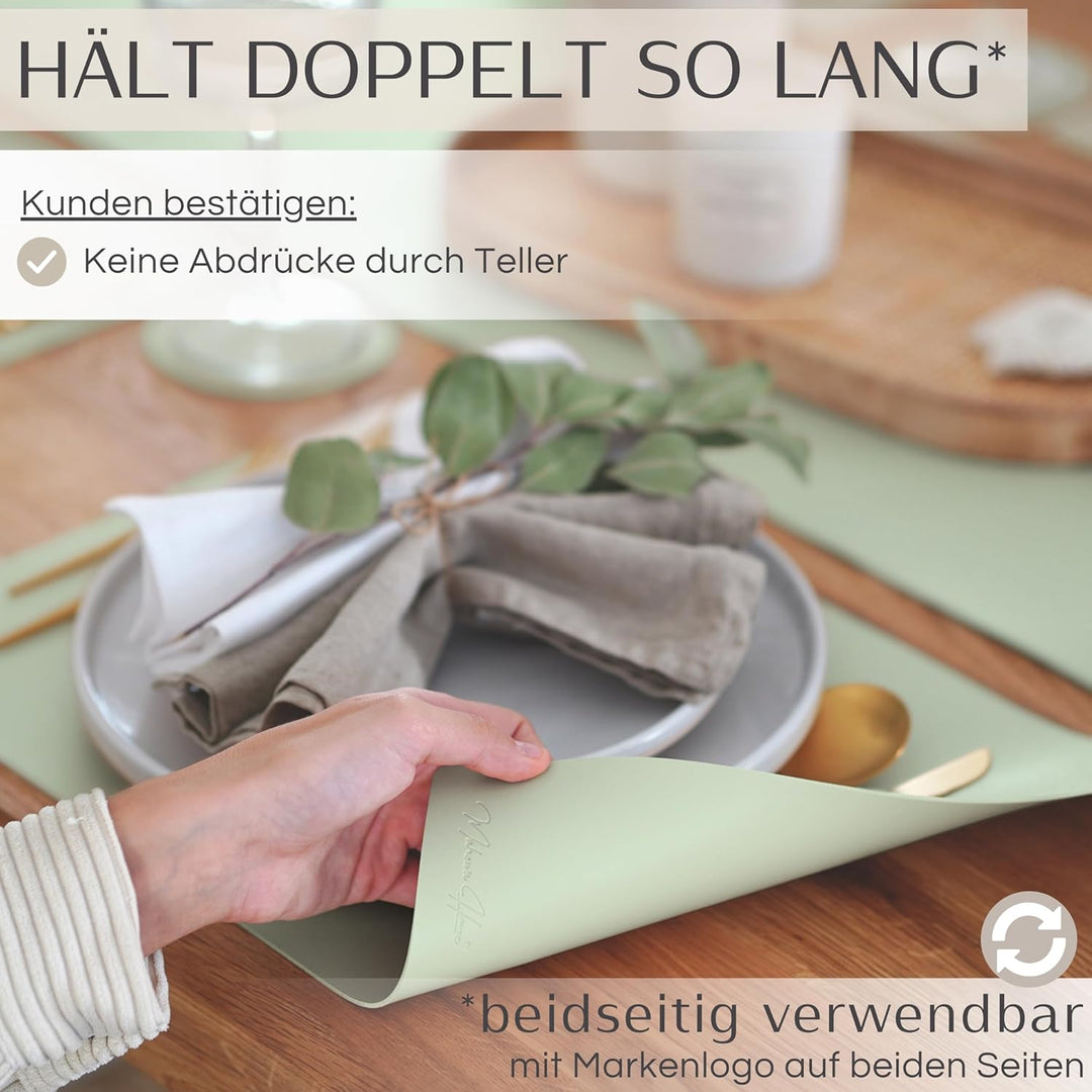 Mahewa® 6er Set Premium Tischset aus Kunstleder - Platzset abwaschbar und wasserdicht - Platzdeckche