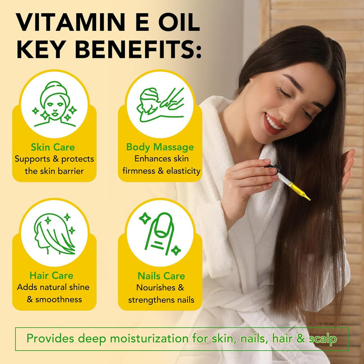 Vitamin E Öl 75000 IE - Reines Bio Vitamin E Öl für Haut, Gesicht & Körper - Straffende Pflege gegen