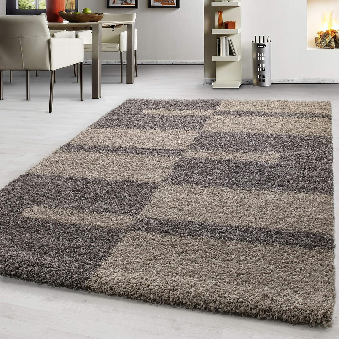 Hochlfor Teppich Wohnzimmer Kariertes Design Schlafzimmer Esszimmer Flur Läufer Küche Weicher Langfl