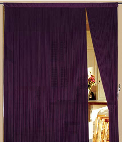 Kaikoon Fadenvorhang Fadenstore Messe B1 schwer entflammbar 90 cm x 240 cm (BxH) lila
