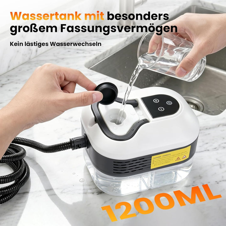 4.5 Bar Dampfreiniger Handgerät, 2500W Handdampfreiniger für das Haus Mehrzweck, 6 Einstellbare Gesc