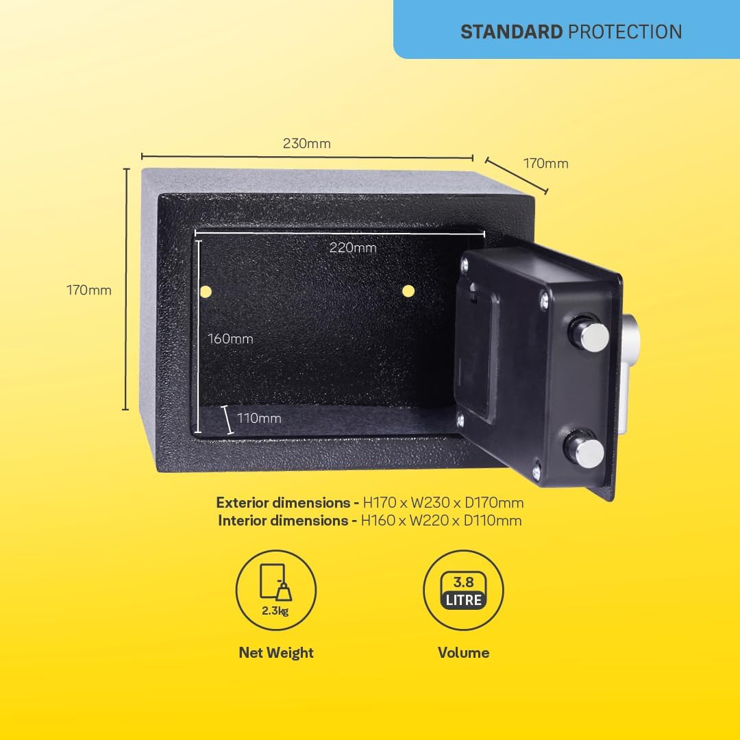 Yale Elektronischer Tresor - YSV/170/DB2 - Mini - Schwarz - Standardsicherheit Black Mini New Versio