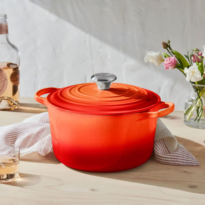 Le Creuset Bräter Signature rund hoch 24 cm Ofenrot orange Backofen, orange Backofen