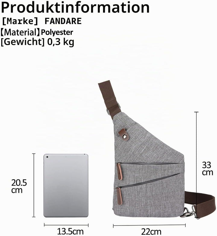 FANDARE New Sling Bag Umhängetasche Crossbody Bag Sport Party Reisen tragbar Umhängetasche Anti Thef