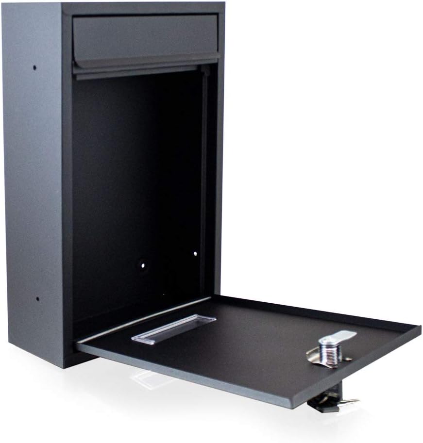 BITUXX® Kompakter Mini Briefkasten Wandbriefkasten Letterbox erweiterbar zur Briefkastenanlage (Schw