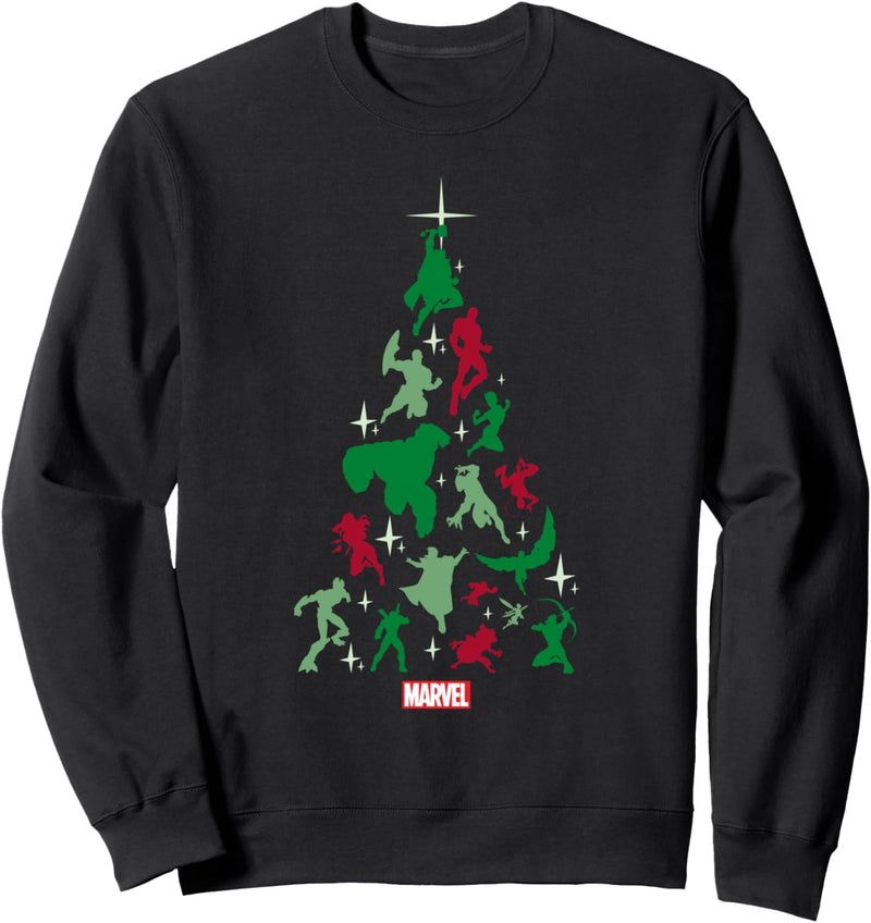 Marvel Avengers and Guardians of the Galaxy Christmas Tree Sweatshirt