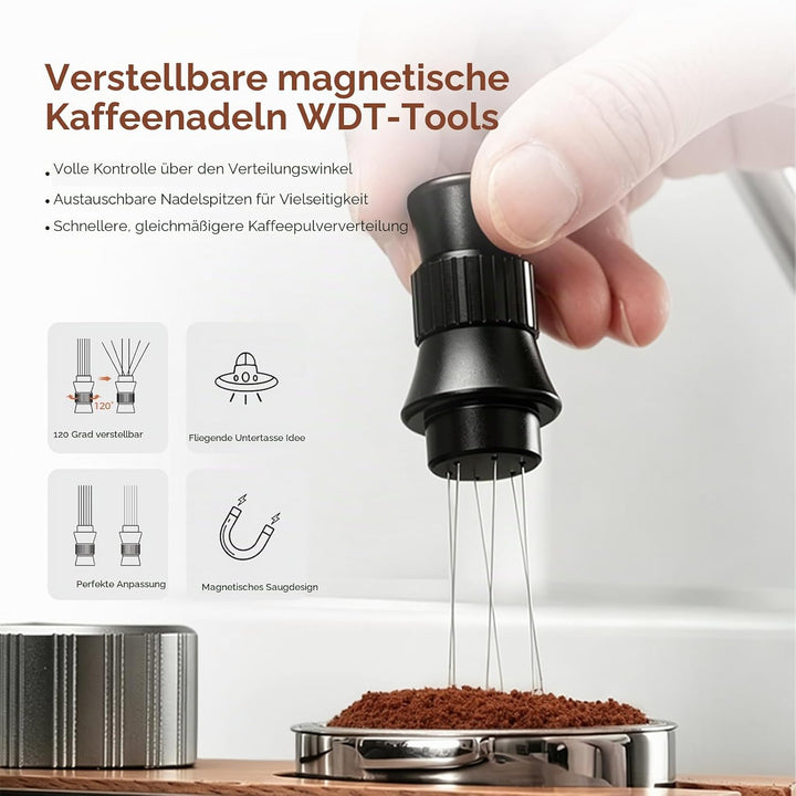 IKAPE Spaceship Espresso WDT Tool Verstellbarer Espresso-Rührer für Baristas Nadel Verteiler Tool mi