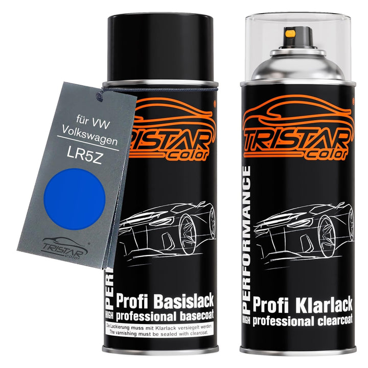 TRISTARcolor Autolack Spraydosen Set für VW/Volkswagen LR5Z Rising Blue Metallic/Azul Intenso Metall