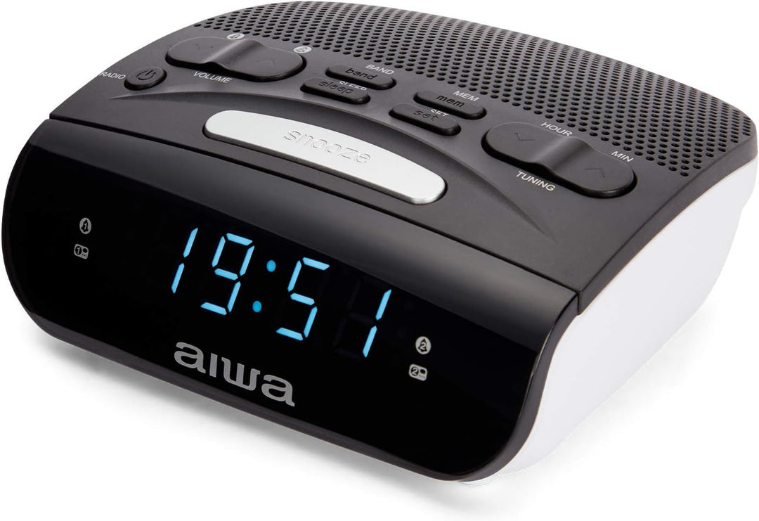RADIO RELOJ DESPERTADOR AIWA CR-15BK DOBLE FM Alarm