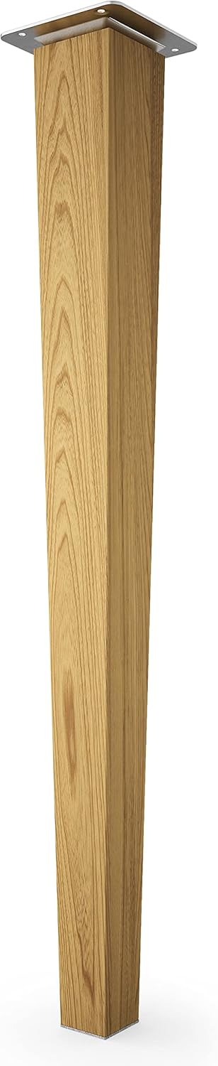 Sossai® Holz-Tischbeine - Clif Square | Öl-Finish | Höhe: 45 cm | HMF3 | eckig, konisch (gerade Ausf