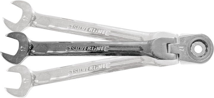 Silverline 399017 Ring-Maul-Ratschenschlüssel mit Gelenk, 14-tlg. Satz 8–24 mm