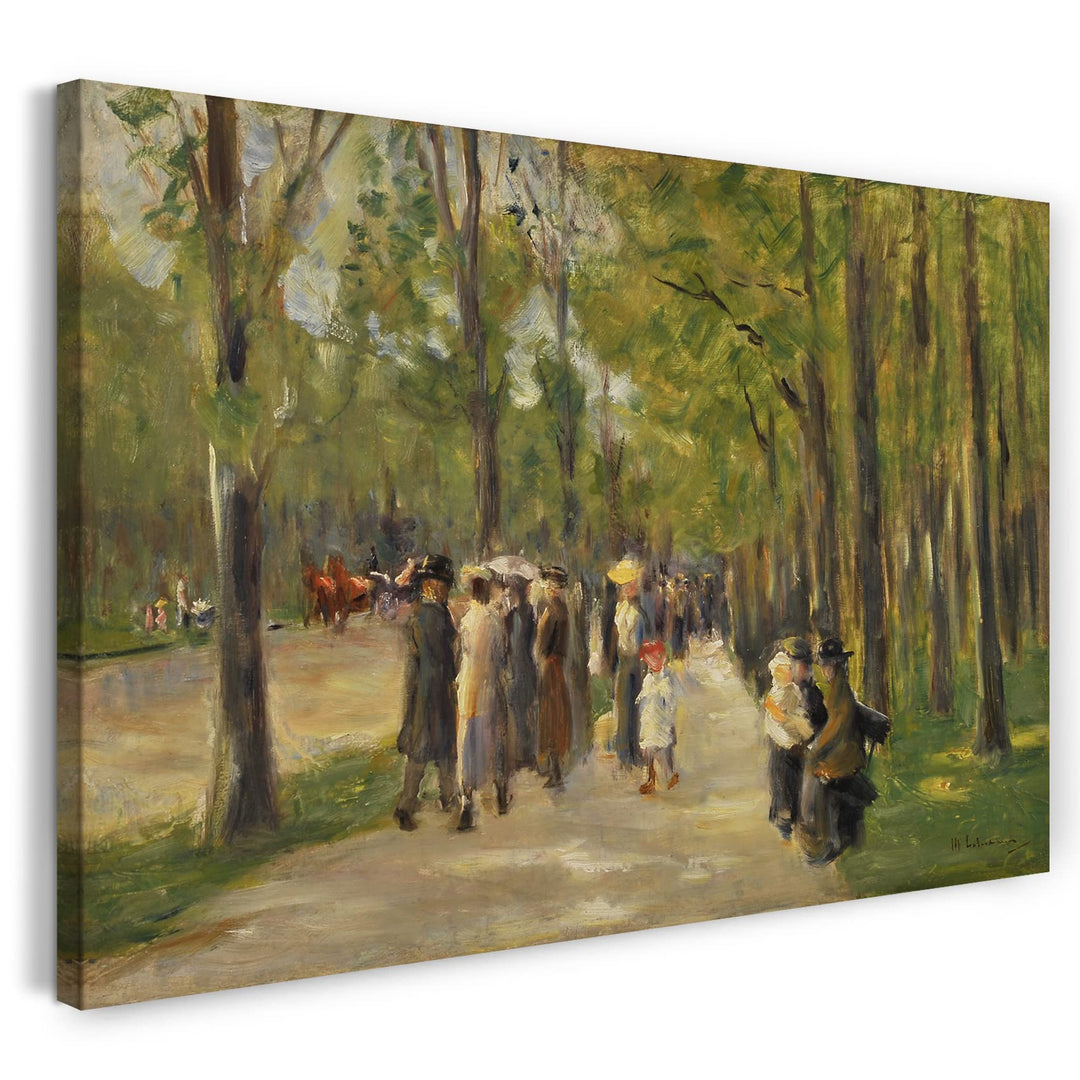 Leinwand (80x60cm): Max Liebermann - Allee im Tiergarten mit Spaziergängern 80x60 cm, 80x60 cm