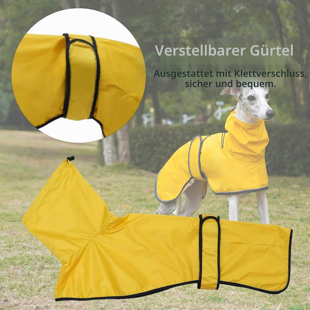 Geyecete Windhund Leicht Hundejacke Regenjacke, Hunderegenmantel Wasserdicht Verstellbar Windhundeja