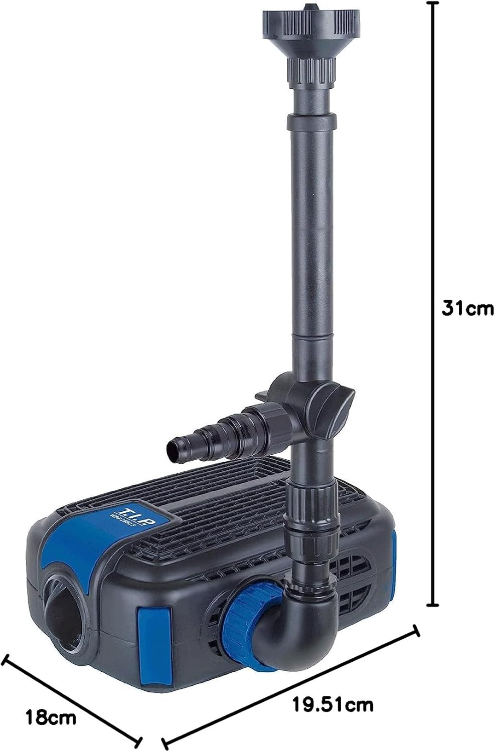 T.I.P. Multifunktions-Teichpumpe Wasserspiel Filter Bachlauf Springbrunnen WPF 2500 S (bis 2.500l/h