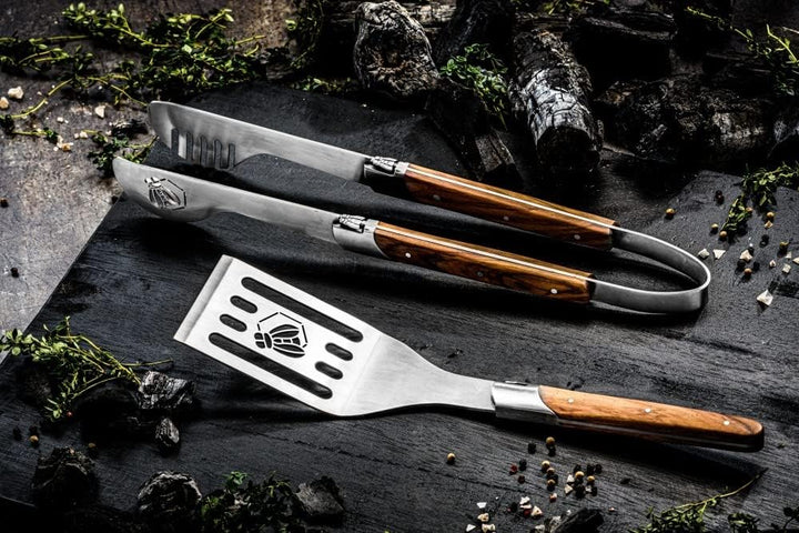 Laguiole Style de Vie Grillzubehör Set Luxury Line, 2-teilig, Olivenholz