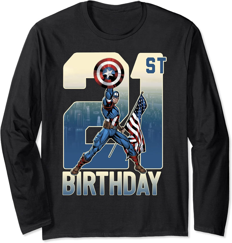 Marvel Captain America 21st Birthday Langarmshirt