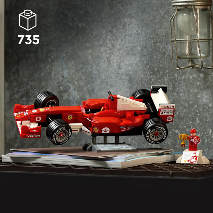 LEGO Icons Ferrari F2004 und Michael Schumacher - F1 Rennwagen Modellbau für Erwachsene - F1 Modella