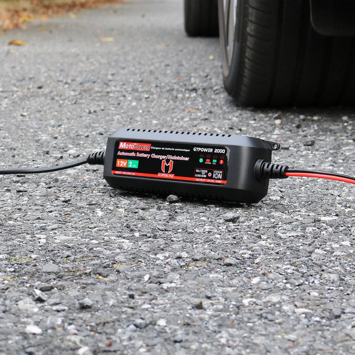 MOTOPOWER MP00207A 12V 2Amp Smart automatische Ladegerät für Bleibatterien und Lithium-Ionen-Batteri