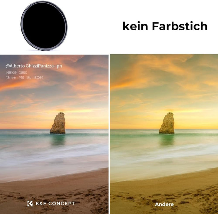 K&amp;F Concept Nano-X 52mm Graufilter ND1000 (10 Stop) ND Filter Slim Neutral Graufilter 52mm ND1000, 5