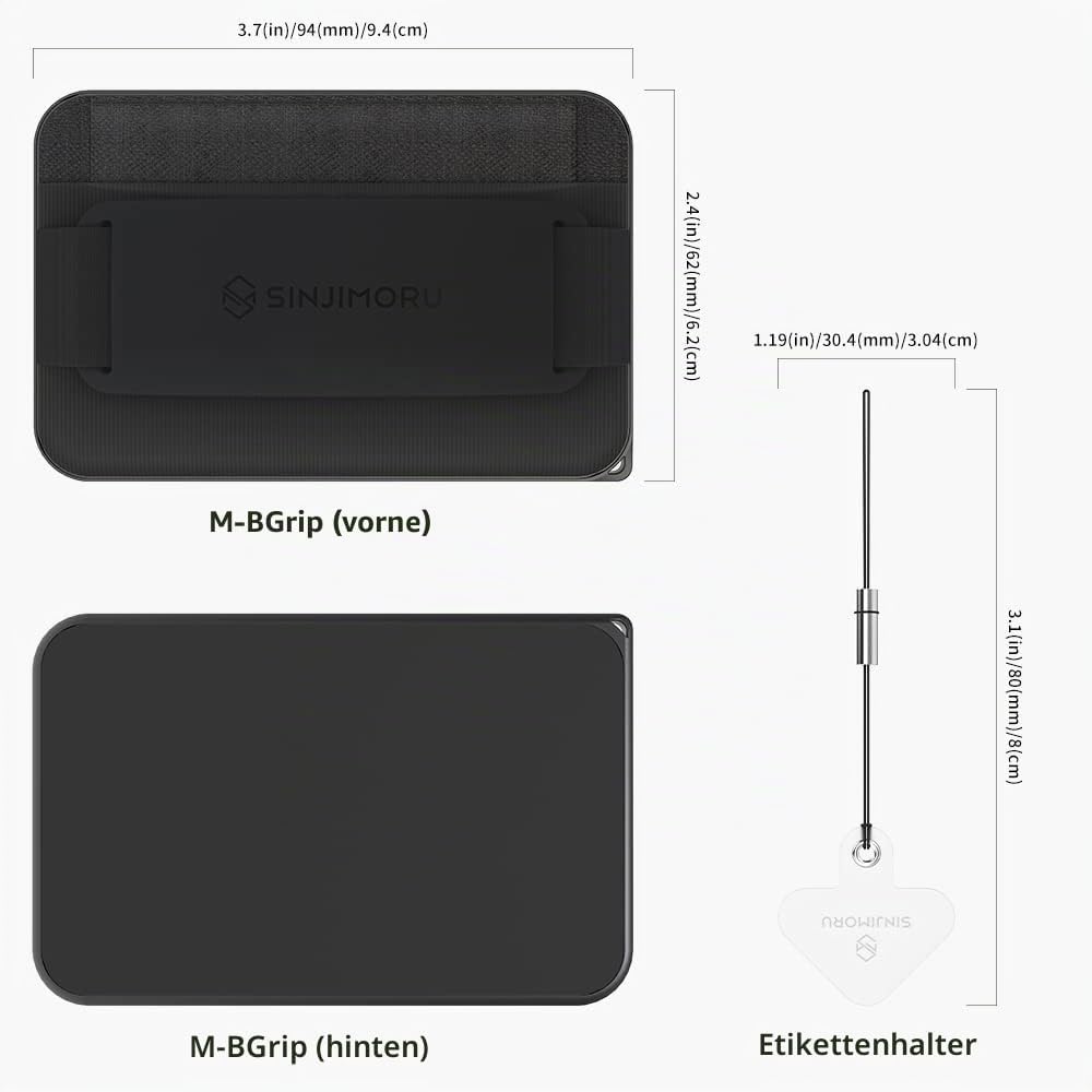 Sinjimoru Rutschfester Magnetischer Handy Kartenhalter mit Fingergriff, Kreditkartenetui kompatibel