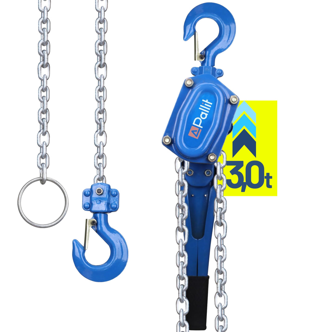 Pallit LEVER-L Hebelzug Kettenzug 3000kg Flaschenzug 3 m Kettenlänge Seilwinde strapazierfähige Last
