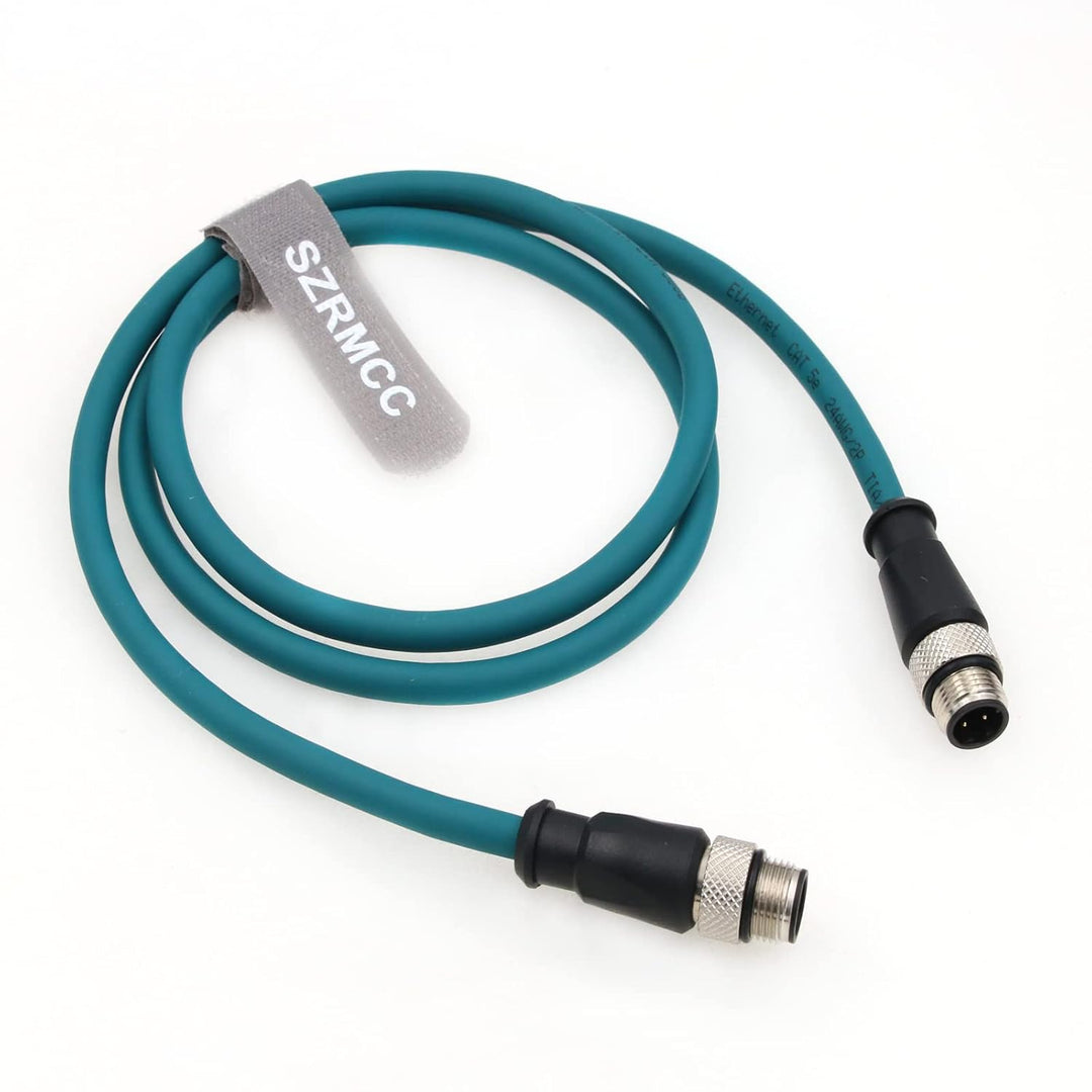 SZRMCC M12 Ethernet Kabel D-Code 4 Pin auf 4 Pin Stecker Cat5e High Flex Wasserdichtes Abgeschirmtes