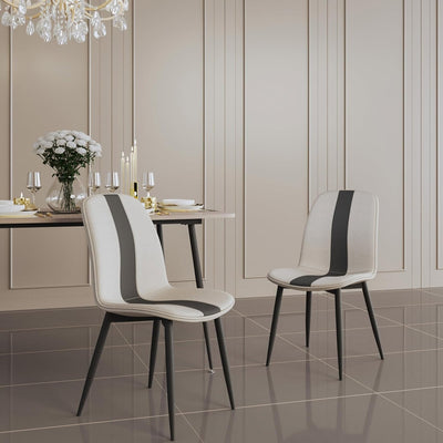 Mondeer Esszimmerstühle 2er Set, Küchenstuhl mit Metallbeinen Scandinavian Modernes Polsterstuhl für