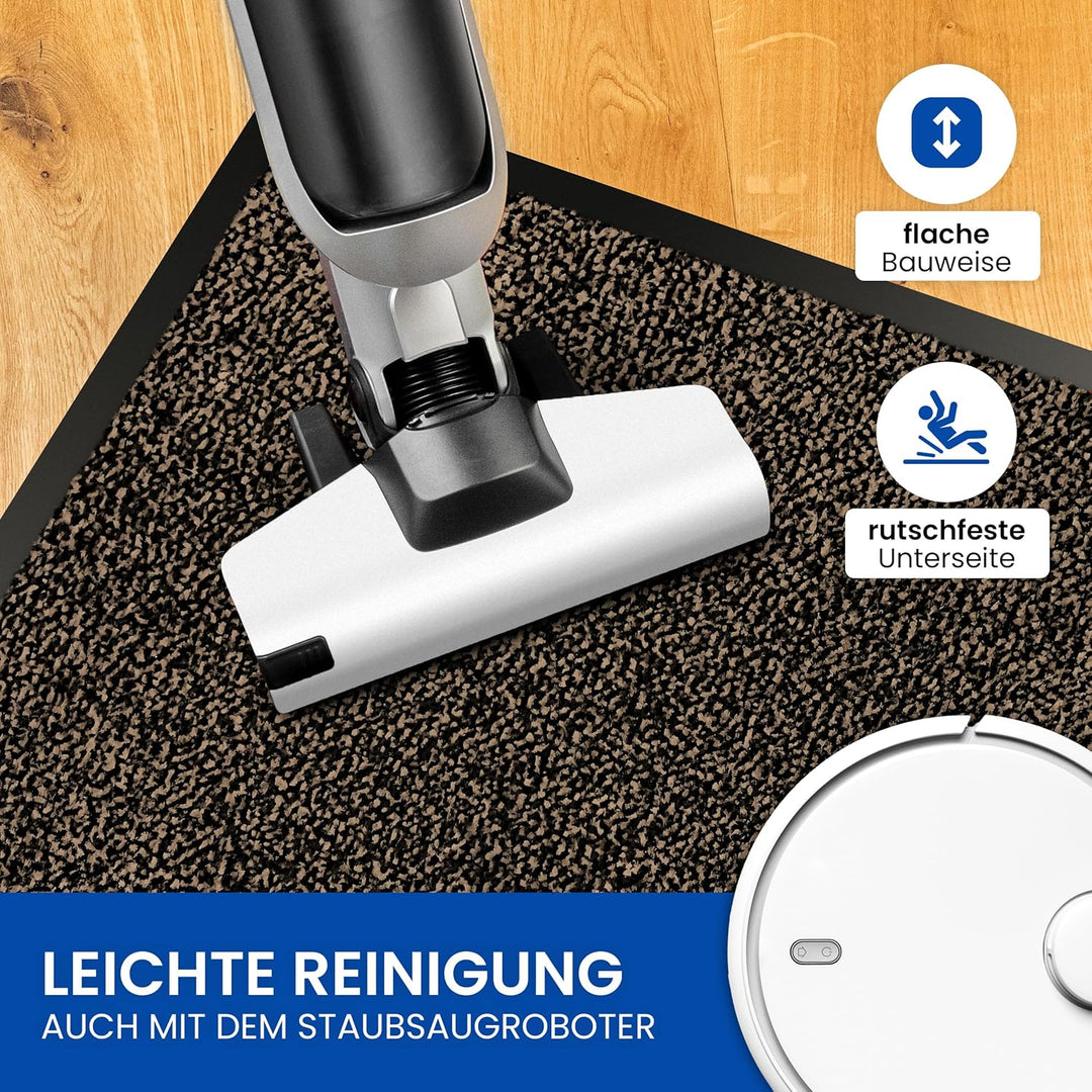 Gentle North Hochwertige Fussmatte beige-schwarz 90x120 gross für Innen & Aussen - Schmutzfangmatte