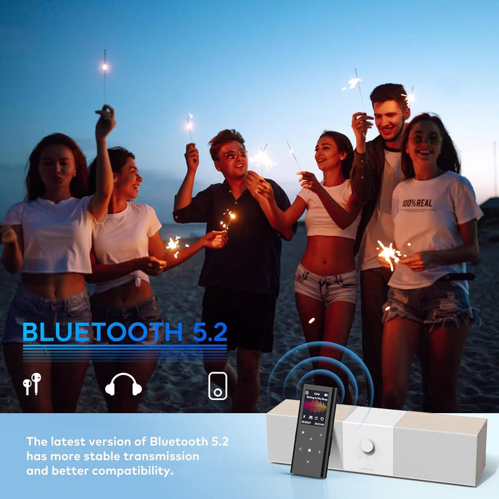 64GB MP3-Player, ZOOAOXO Music Player mit Bluetooth 5.2, Eingebauter HD-Lautsprecher, UKW-Radio, Dik