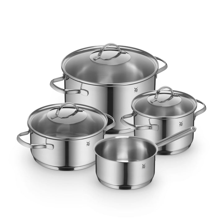 WMF Provence Plus Topfset Induktion 4-teilig, Kochtopf Set mit Glasdeckel, Cromargan Edelstahl polie