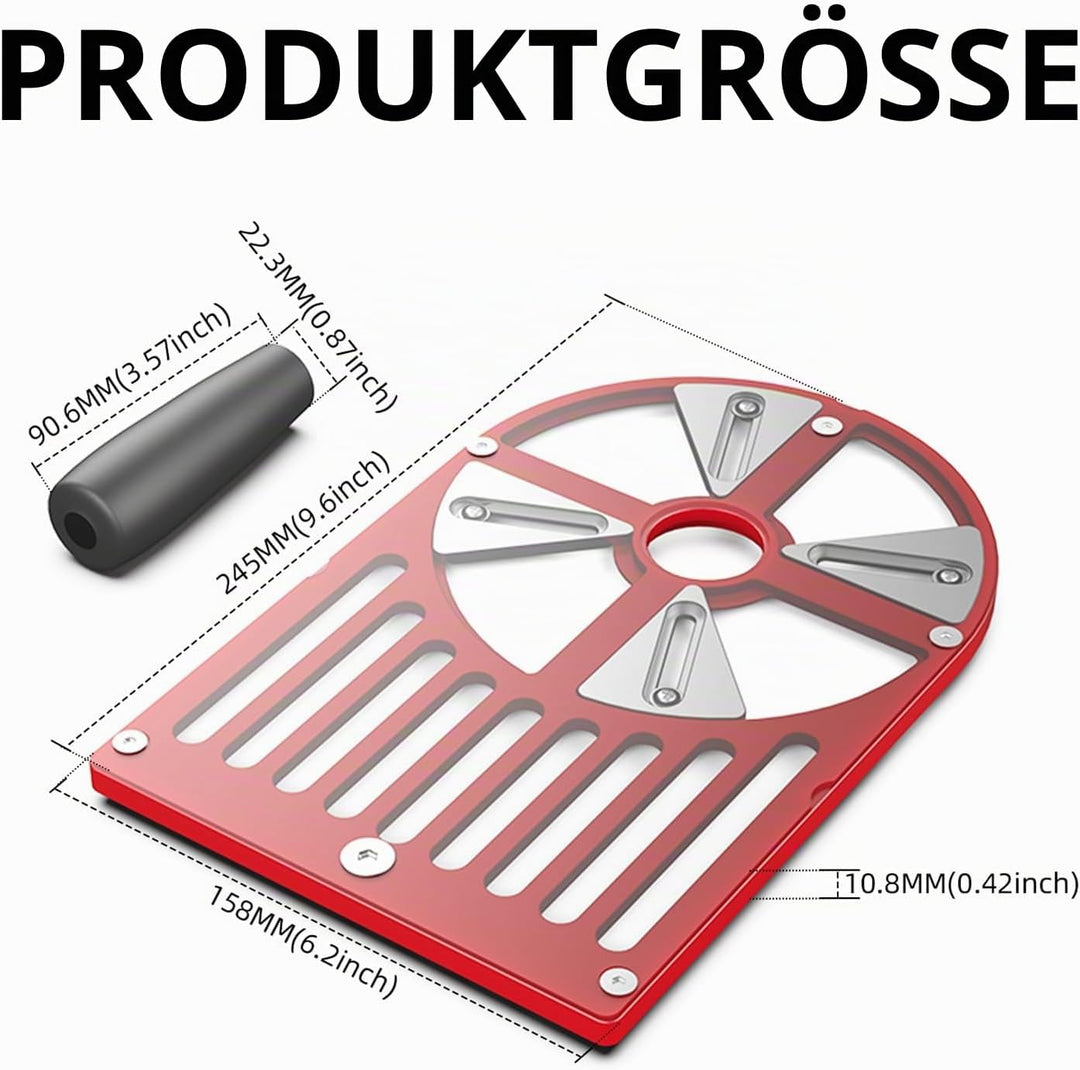 Oberfräse Grundplatte, 2-In-1Aluminiumlegierung Kantenfräse Grundplatte, Holztrimmer Basis für 65mm