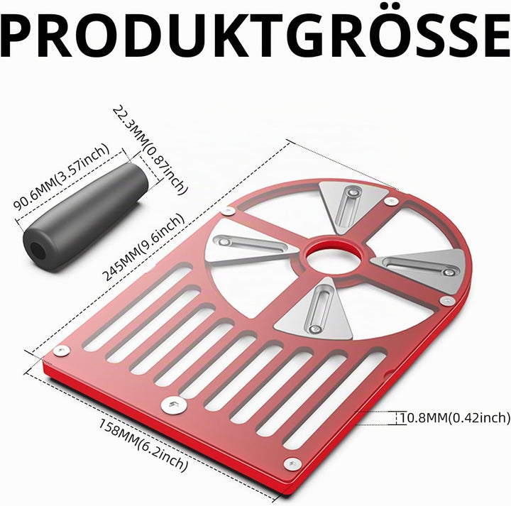Oberfräse Grundplatte, 2-In-1Aluminiumlegierung Kantenfräse Grundplatte, Holztrimmer Basis für 65mm